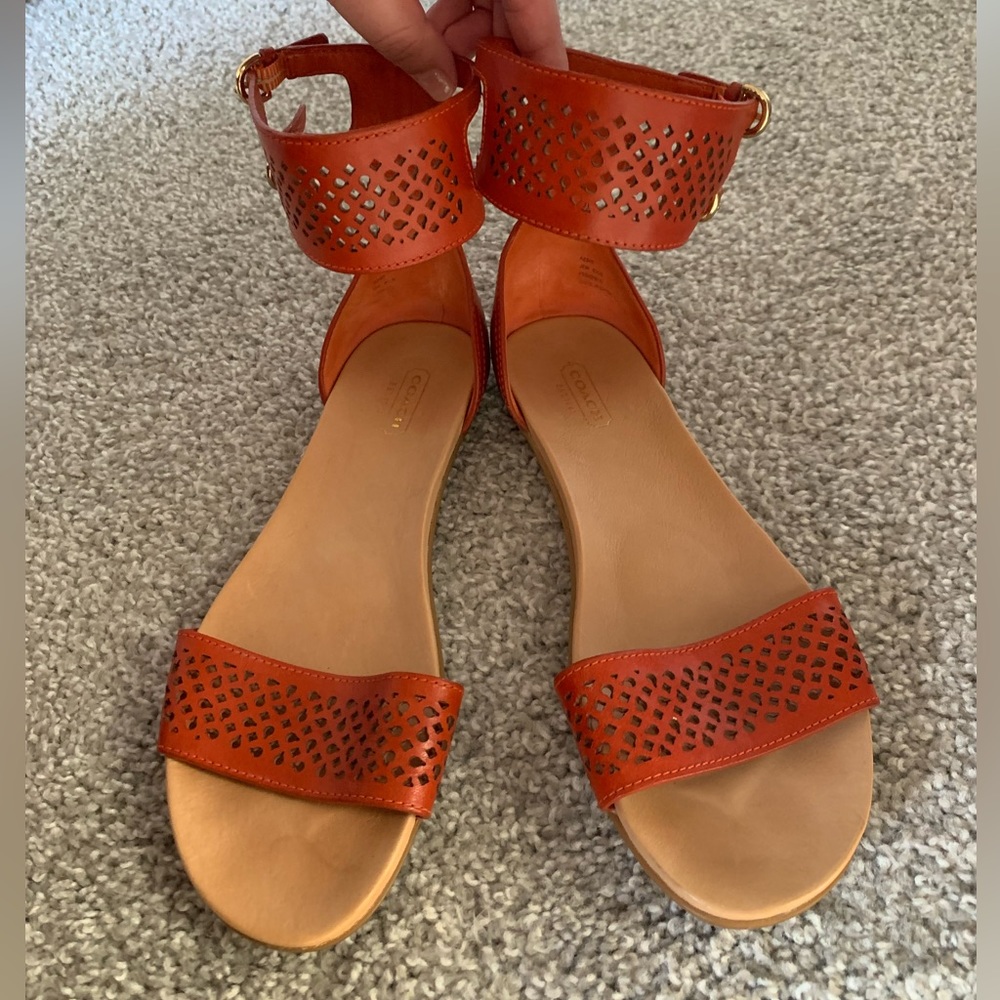 Coach Ankle Sandals in Orange 8.5 Women Shoes
